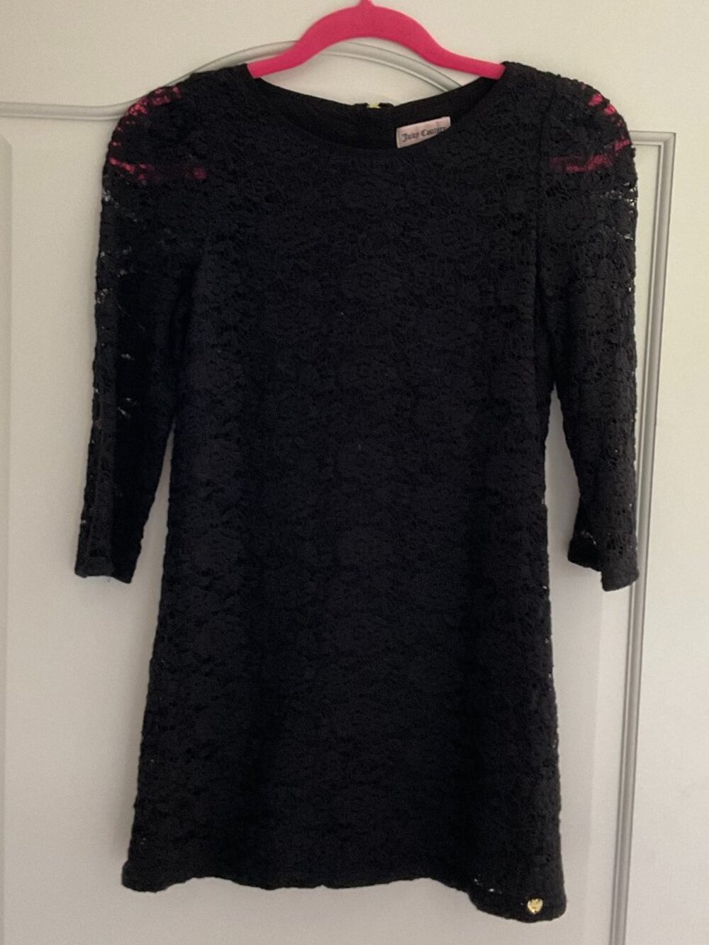 Juicy Couture Girls Black Lace Dress Size 8/10